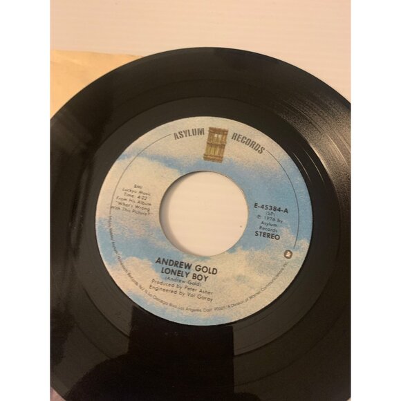 Andrew Gold "Lonely Boy" / "Must Be Crazy" 7" Vinyl Single 1976 Asylum Records W - Picture 4 of 5